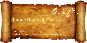 Oberritter Ákos névjegykártya